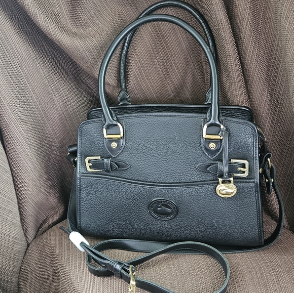 Vintage Dooney and Bourke AWL Double Buckle Satchel - Black - Picture 6 of 16